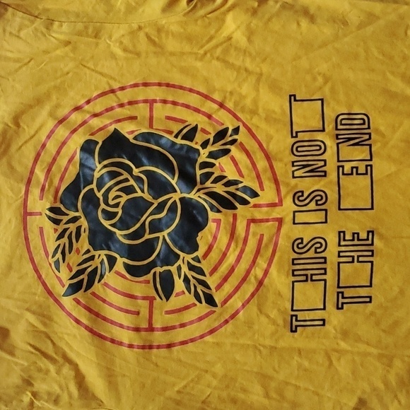 Divided H&M Yellow "This Is Not The End" Graphic T-Shirt - Picture 7 of 8